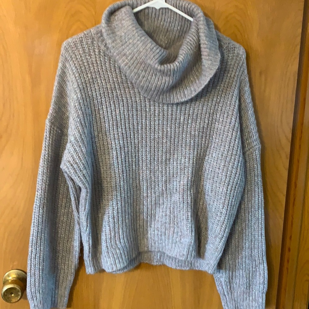 Express Rainbow Cowl Neck Sweater